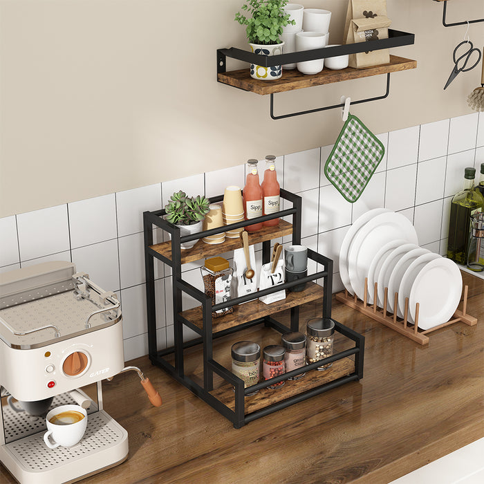 Vicco Scaffale da cucina Rovere rustico 33 x 34 cm con 3 scomparti aperti