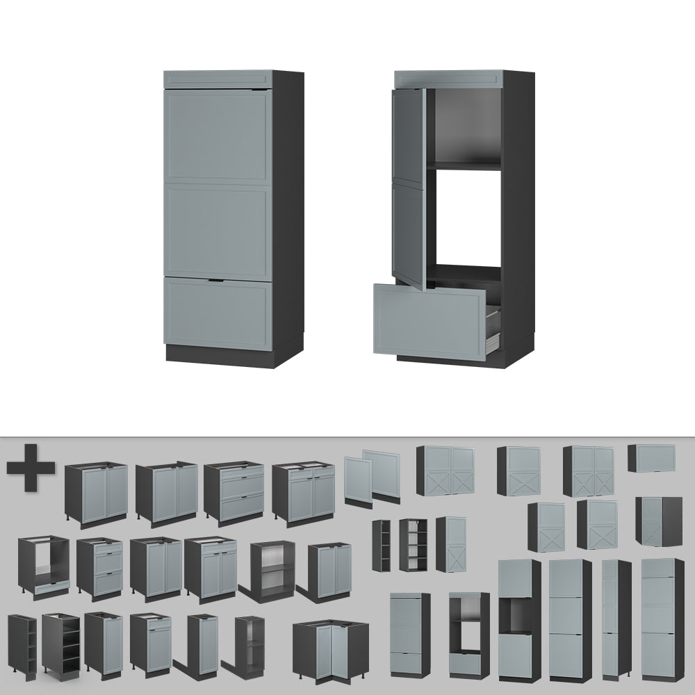 Vicco Set mobili bagno Blu-grigio chiaro 60 cm