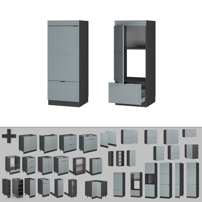 Vicco Set mobili bagno Blu-grigio chiaro 60 cm