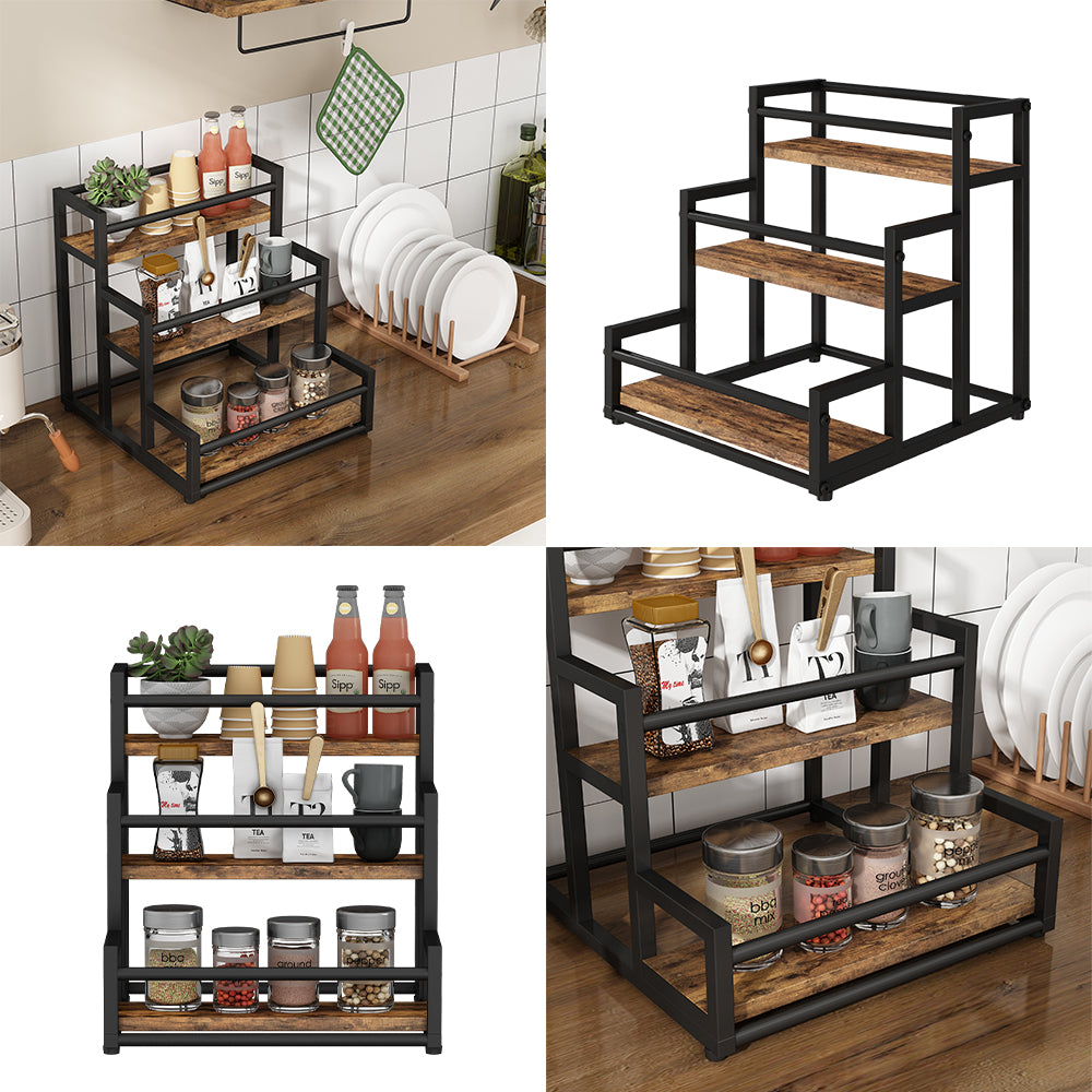 Vicco Scaffale da cucina Rovere rustico 33 x 34 cm con 3 scomparti aperti