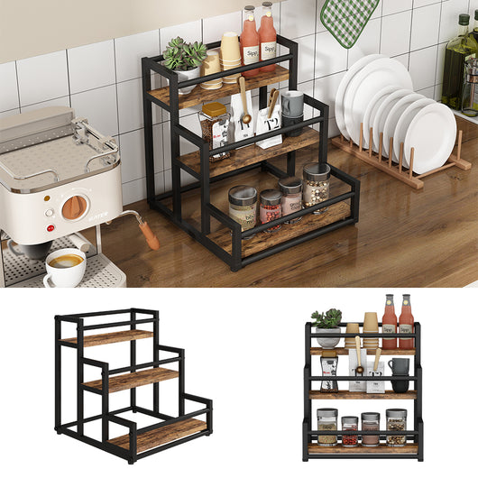 Vicco Scaffale da cucina Rovere rustico 33 x 34 cm con 3 scomparti aperti