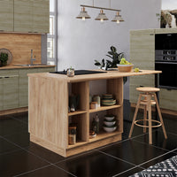 Vicco Isola cucina Pannello in quercia 90 cm con cassetto, senza piano di lavoro