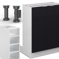 Vicco Isola cucina Nero a righe 90 cm senza piano di lavoro