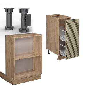 Vicco Isola cucina Pannello in quercia 90 cm con cassetto, senza piano di lavoro