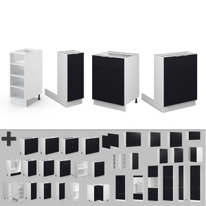 Vicco Isola cucina Nero a righe 90 cm senza piano di lavoro