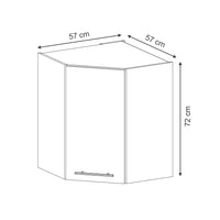 Vicco Mobile angolare da cucina Nero a righe 57 cm