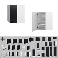 Vicco Mobile angolare da cucina Nero a righe 57 cm