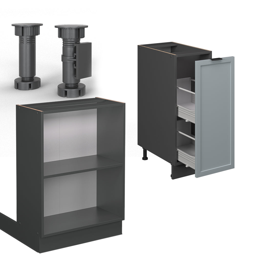 Vicco Isola cucina Blu-grigio chiaro 90 cm con cassetto, senza piano di lavoro