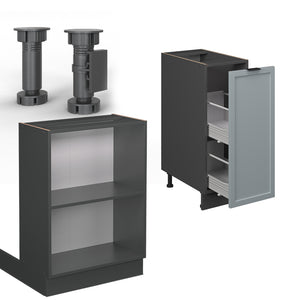 Vicco Isola cucina Blu-grigio chiaro 90 cm con cassetto, senza piano di lavoro