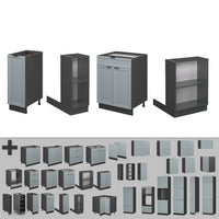 Vicco Isola cucina Blu-grigio chiaro 90 cm con cassetto, senza piano di lavoro