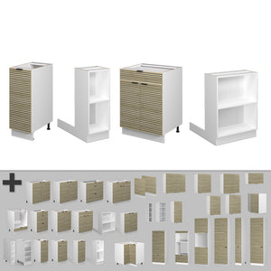 Vicco Isola cucina Pannello in quercia 90 cm con cassetto, senza piano di lavoro