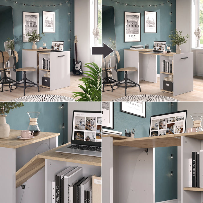 Vicco Scrivania Greige/rovere artigianale 60 x 50.4 cm Estensibile