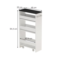 Vicco Scaffalatura mobile Bianco/antracite 20 x 84.4 cm