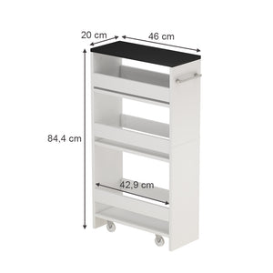Vicco Scaffalatura mobile Bianco/antracite 20 x 84.4 cm