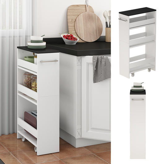 Vicco Scaffalatura mobile Bianco/antracite 20 x 84.4 cm