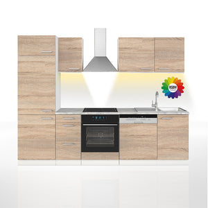 Vicco Cucina componibile Sonoma 270 cm senza piano di lavoro con striscia LED
