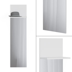Vicco Appendiabiti da parete Bianco 36 x 135 cm con specchio