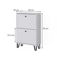 Vicco Scarpiera Bianco 60 x 92 cm con 2 cassetti incernierati