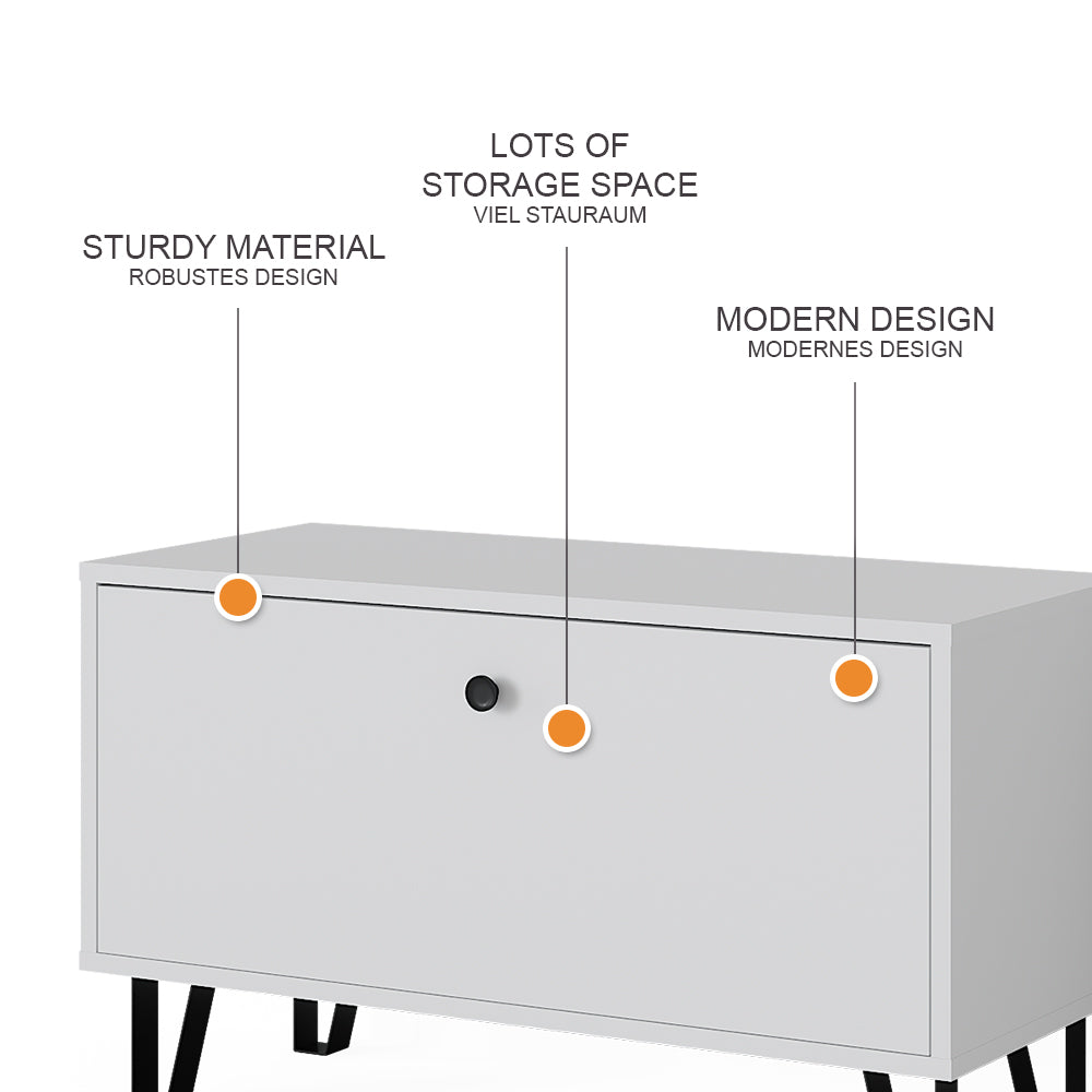 Vicco Panca per scarpe Bianco 80 x 46 cm