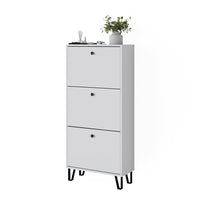 Vicco Scarpiera Bianco 36 x 135 cm con 3 cassetti incernierati