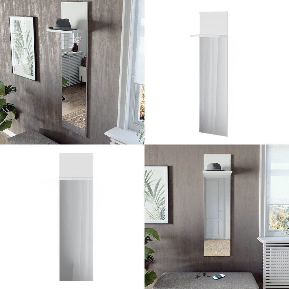 Vicco Appendiabiti da parete Bianco 36 x 135 cm con specchio