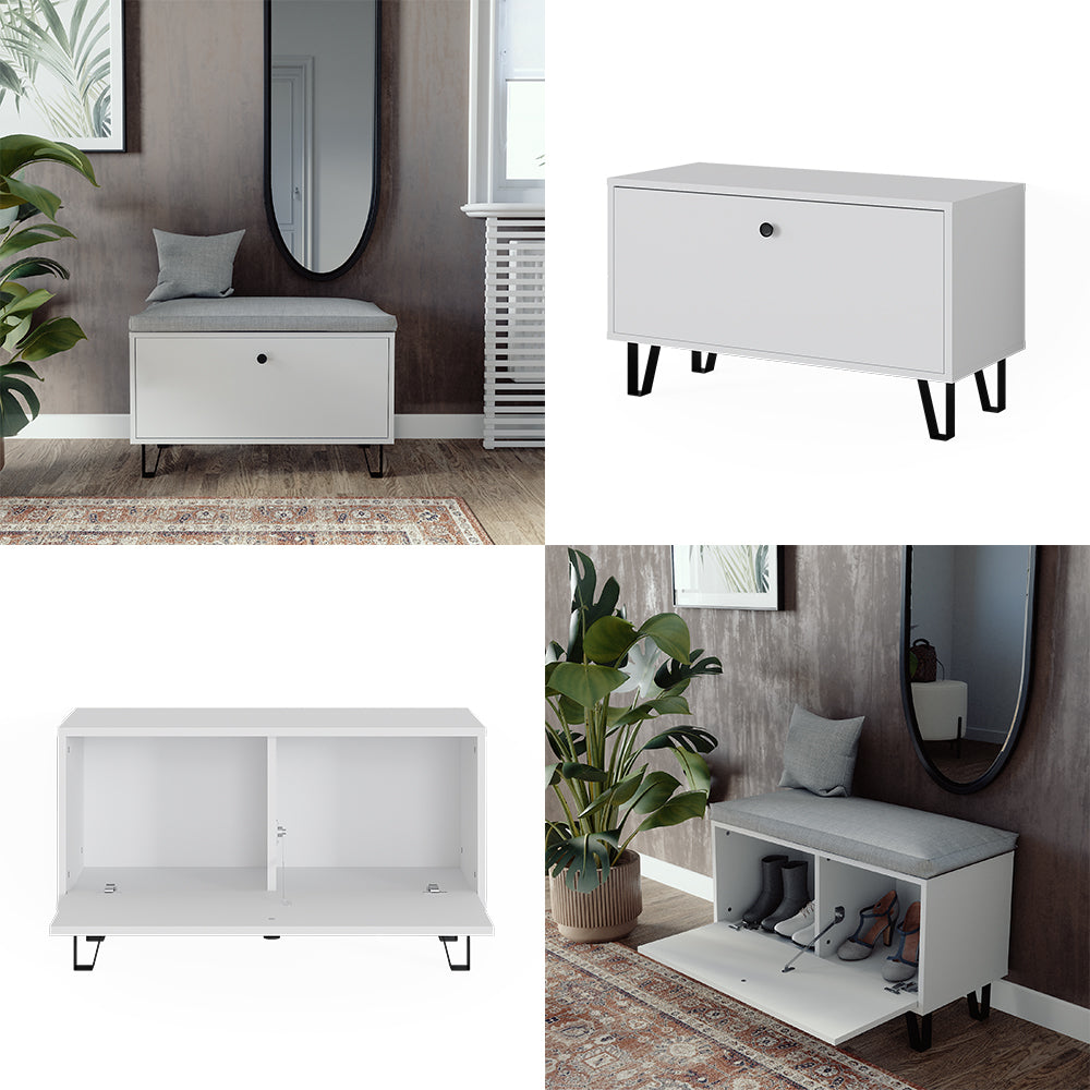 Vicco Panca per scarpe Bianco 80 x 46 cm