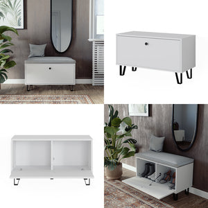 Vicco Panca per scarpe Bianco 80 x 46 cm