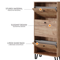 Vicco Scarpiera Quercia dorata 60 x 130 cm con 3 cassetti incernierati