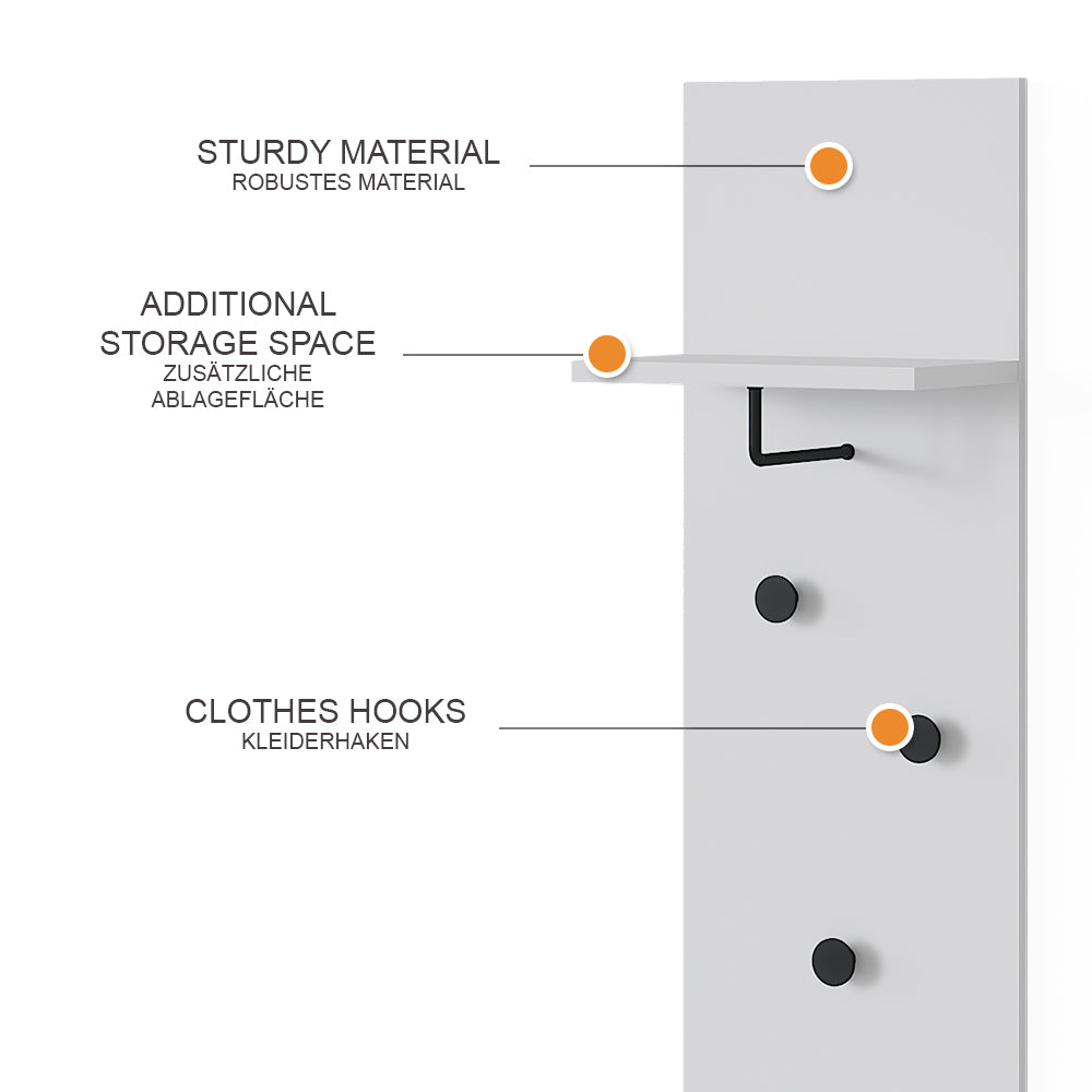 Vicco Appendiabiti da parete Bianco 36 x 135 cm