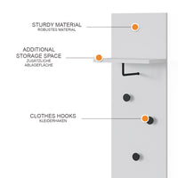 Vicco Appendiabiti da parete Bianco 36 x 135 cm
