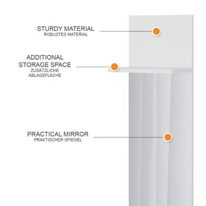Vicco Appendiabiti da parete Bianco 36 x 135 cm con specchio