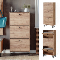 Vicco Scarpiera Quercia dorata 60 x 130 cm con 3 cassetti incernierati