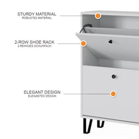Vicco Scarpiera Bianco 60 x 92 cm con 2 cassetti incernierati