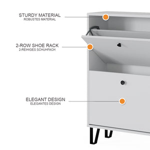 Vicco Scarpiera Bianco 60 x 92 cm con 2 cassetti incernierati