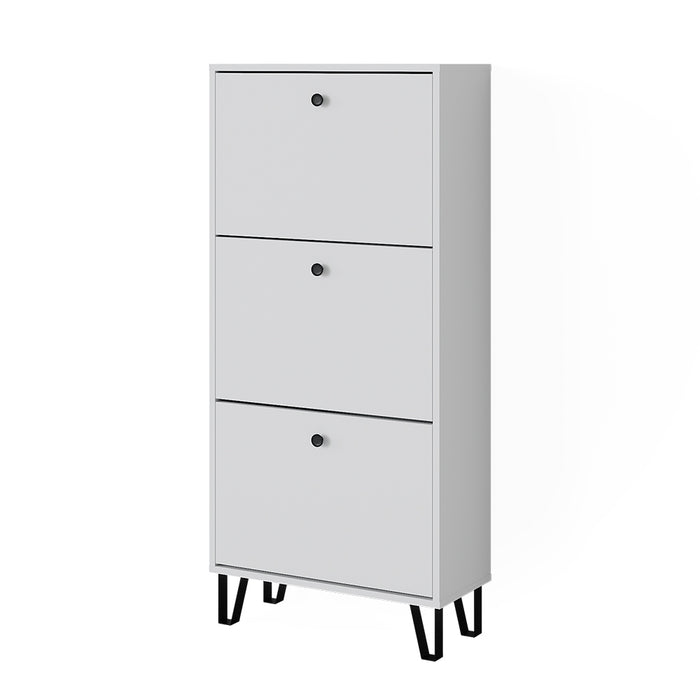 Vicco Scarpiera Bianco 36 x 135 cm con 3 cassetti incernierati