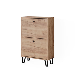 Vicco Scarpiera Quercia dorata 60 x 92 cm con 2 cassetti incernierati