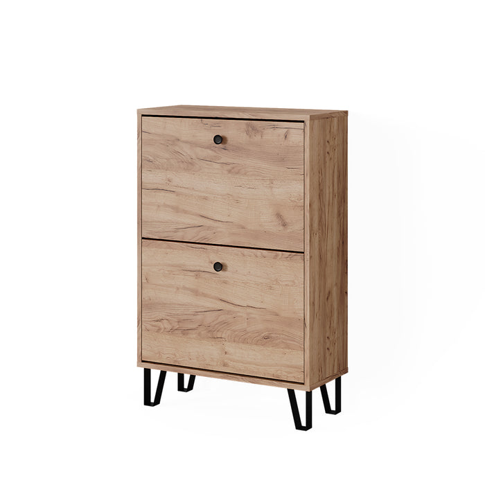 Vicco Scarpiera Quercia dorata 60 x 92 cm con 2 cassetti incernierati