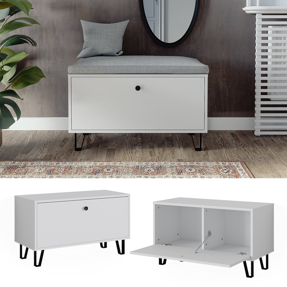 Vicco Panca per scarpe Bianco 80 x 46 cm