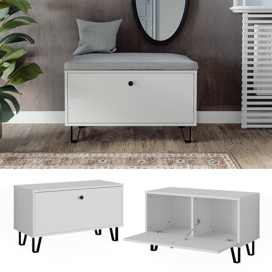 Vicco Panca per scarpe Bianco 80 x 46 cm