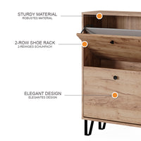 Vicco Scarpiera Quercia dorata 60 x 92 cm con 2 cassetti incernierati