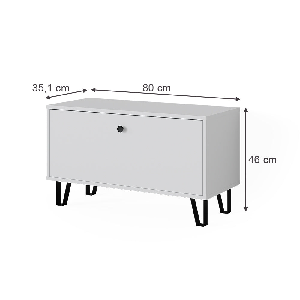Vicco Panca per scarpe Bianco 80 x 46 cm