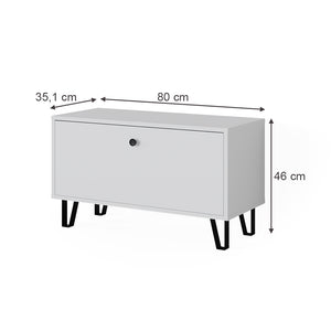 Vicco Panca per scarpe Bianco 80 x 46 cm