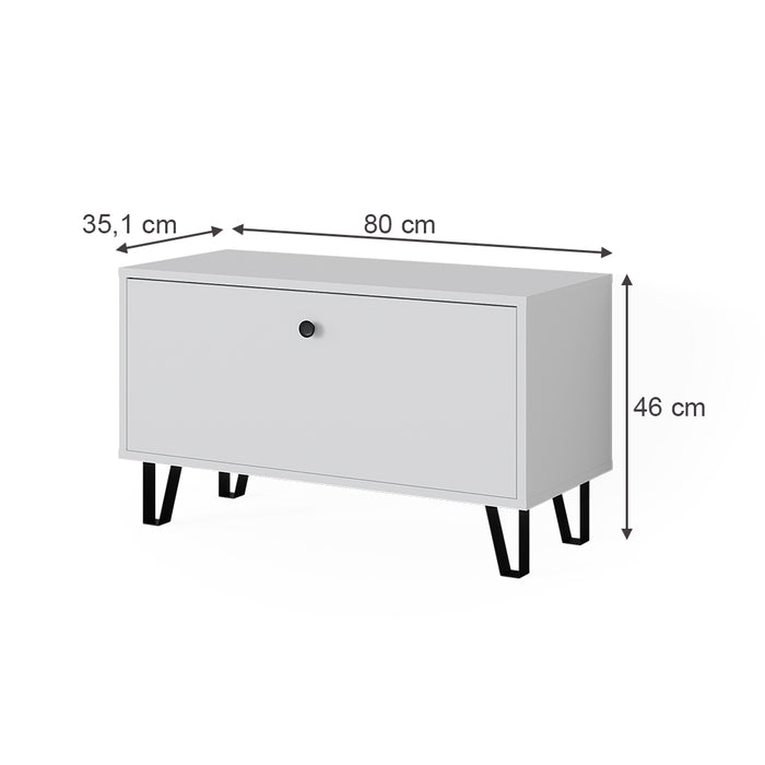 Vicco Panca per scarpe Bianco 80 x 46 cm