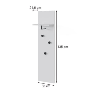 Vicco Appendiabiti da parete Bianco 36 x 135 cm