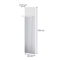 Vicco Appendiabiti da parete Bianco 36 x 135 cm con specchio