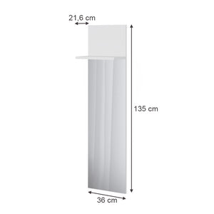 Vicco Appendiabiti da parete Bianco 36 x 135 cm con specchio