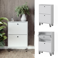 Vicco Scarpiera Bianco 60 x 92 cm con 2 cassetti incernierati