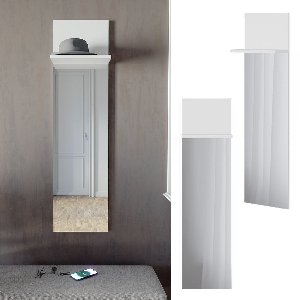 Vicco Appendiabiti da parete Bianco 36 x 135 cm con specchio