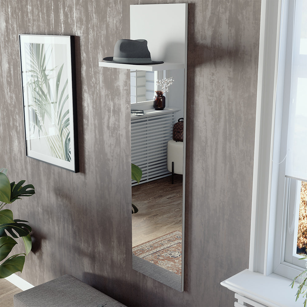 Vicco Appendiabiti da parete Bianco 36 x 135 cm con specchio