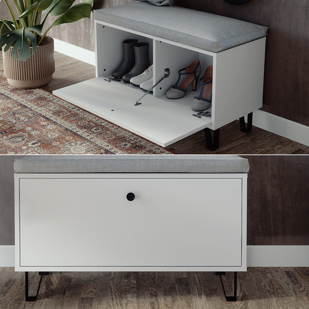 Vicco Panca per scarpe Bianco 80 x 46 cm